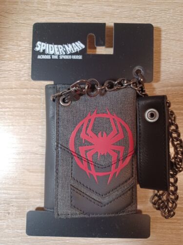 Marvel Spider-Man: Across The Spider-Verse Trifold Chain Wallet New Bioworld - Picture 1 of 5