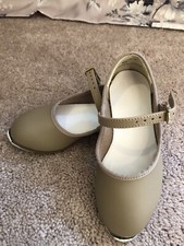 Tan Mary Jane Buckle Tap Shoes BY Liberts, Style 1114, Little Girls Size 7M
