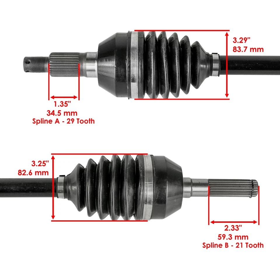 705402098 Ejes CV delanteros para Can Am Maverick X3 Turbo R 2017-2021 izquierda y derecha Foto 3 de 4