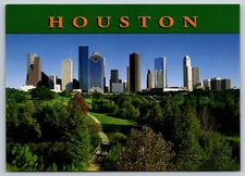 Skyline Houston Texas Postcard Skyscrapers Park Scenic View NEW