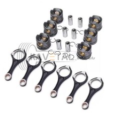 6pcs Connecting Rods Pistons Rings Kit For Mercedes-benz E350 Cdi Om642 3.0tdi