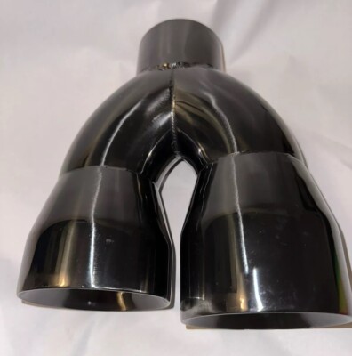 3'' inlet DUAL 4'' Staggered Out Dual Wall Exhaust Tips for Ford Mustang GT 5.0 V8