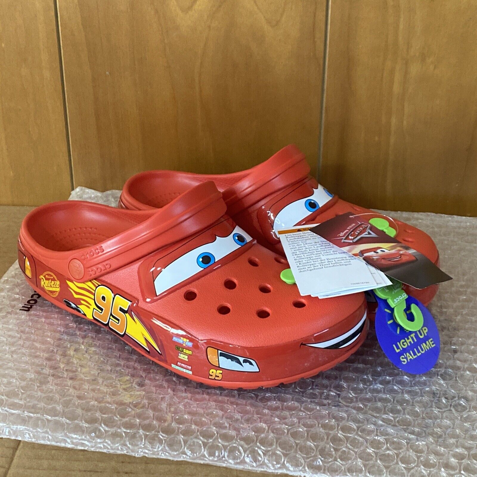 Authentic Lightning McQueen Light Up Crocs Adult 13M *1ST RELEASE SOLD OUT!*