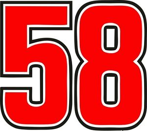 Stickers number 58 Marco simoncelli 15 CM (2 ea) | eBay