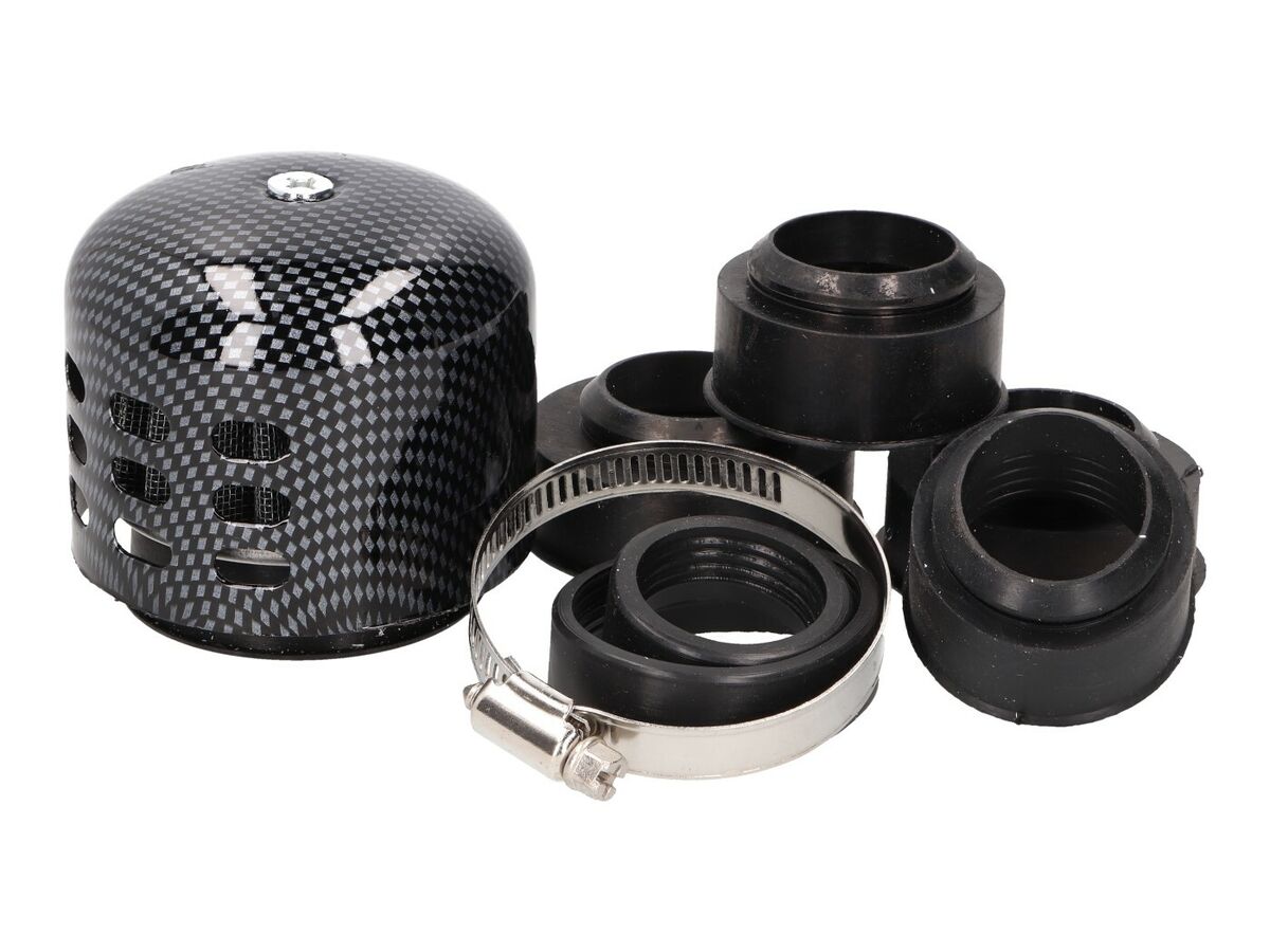 Luftfilter Powerfilter Alu Kappe 28-44mm Carbon-Look für Luftfilter Powerfilter Alu Kappe 28-44mm Carbon-Look für