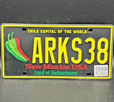 NEW MEXICO LICENSE PLATE - CHILE JALAPENOS PEPPERS Black License Plates Tags