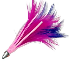 5 Pcs 5" Feather Trolling Lure Lead Head Saltwater Offshore Mahi Big Game Baits