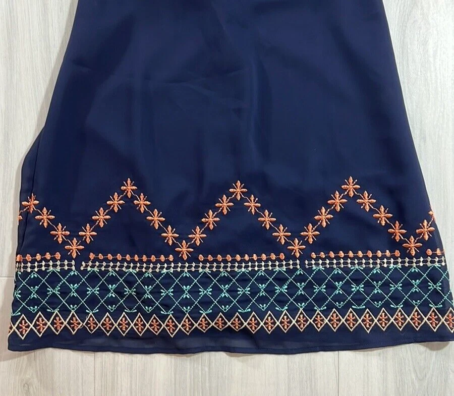 Speechless девочек платье размер 12 темно-синий без рукавов Shift вышитый кромки с подкладкой - Изображение 3 из 4