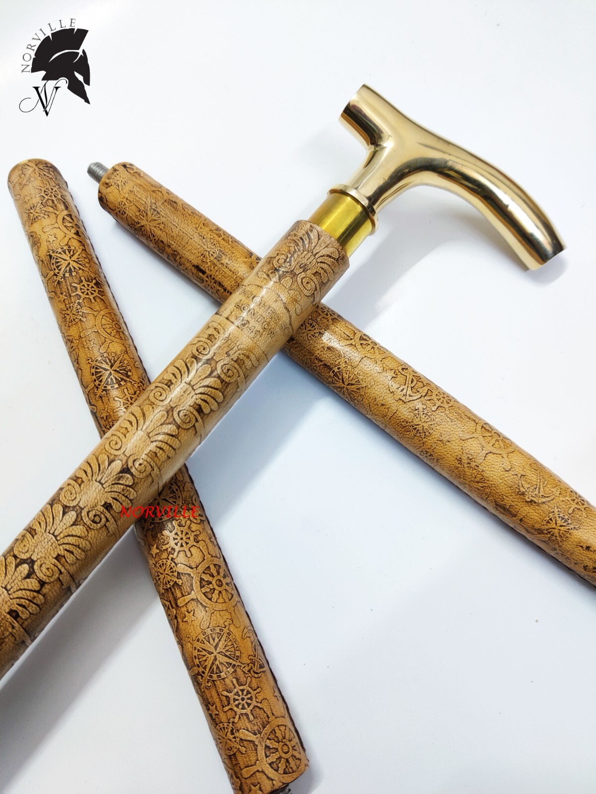 Antiguo bastón de madera vintage para hombres mujeres mayores regalo