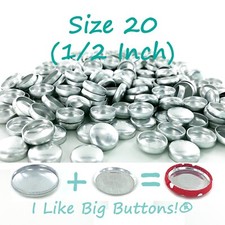 25 Cover Buttons  Tool Kit: FLAT BACK Size 20 1/2"/12mm Fabric Covered Button