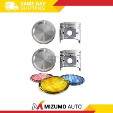 Pistons W Rings Fit Fits 73-79 Nissan 1.8l-2.0l L4 Sohc 8v