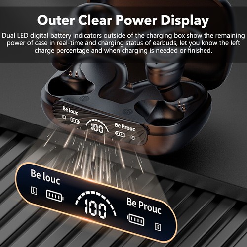 Over Ear Wireless Earhooks Bluetooth 5.3 Earbuds TWS Sport Headphones Sweatproof - Picture 11 of 17