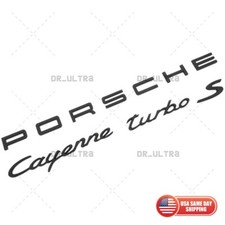 New 4X Gloss Black PORSCHE Cayenne Turbo S Letters Rear Badge Emblem 95855968702