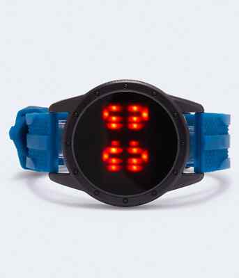 aeropostale mens round textured rubber digital watch   NEW