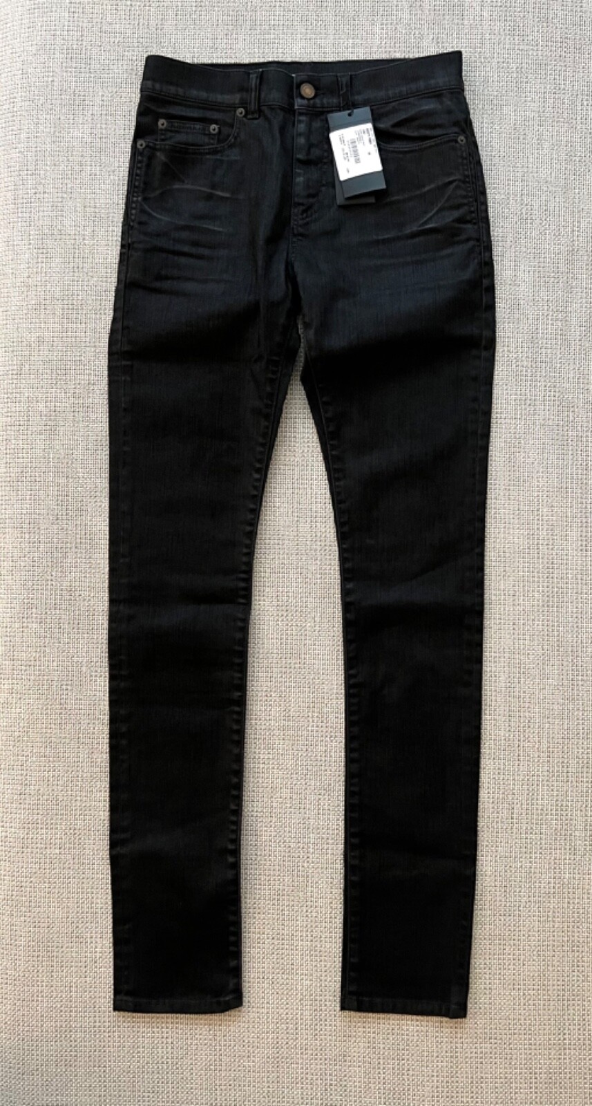 Jeans Saint Laurent Denim Nero D10 M SK MW Uomo 28 Skinny Vita Media