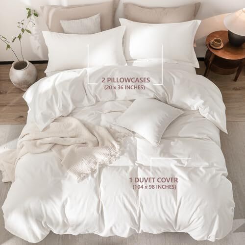 Off White Bettbezug California King (104" x 98") cremeweiß - ohne Bettdecke - Bild 2 von 6