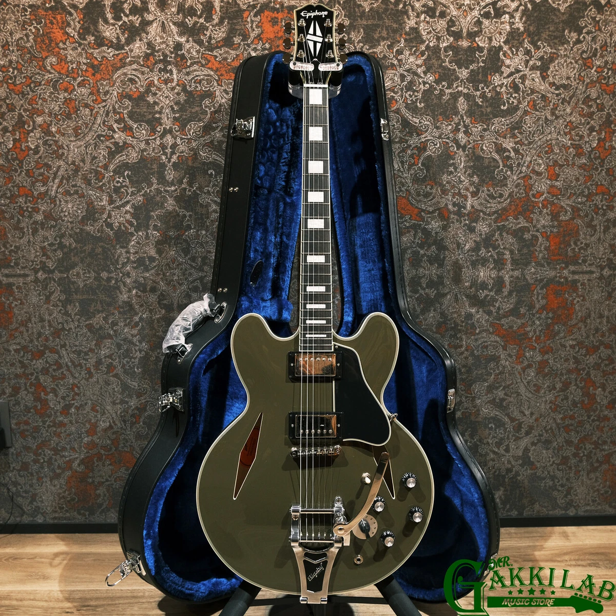 Epiphone Shinichi Ubukata Es-355 Custom Bigsby Ver.02 Olive Drab *Dh478