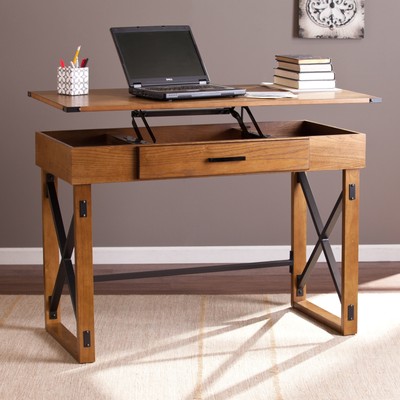 Rustic Industrial Adjustable Height Desk Laptop Table Desktop