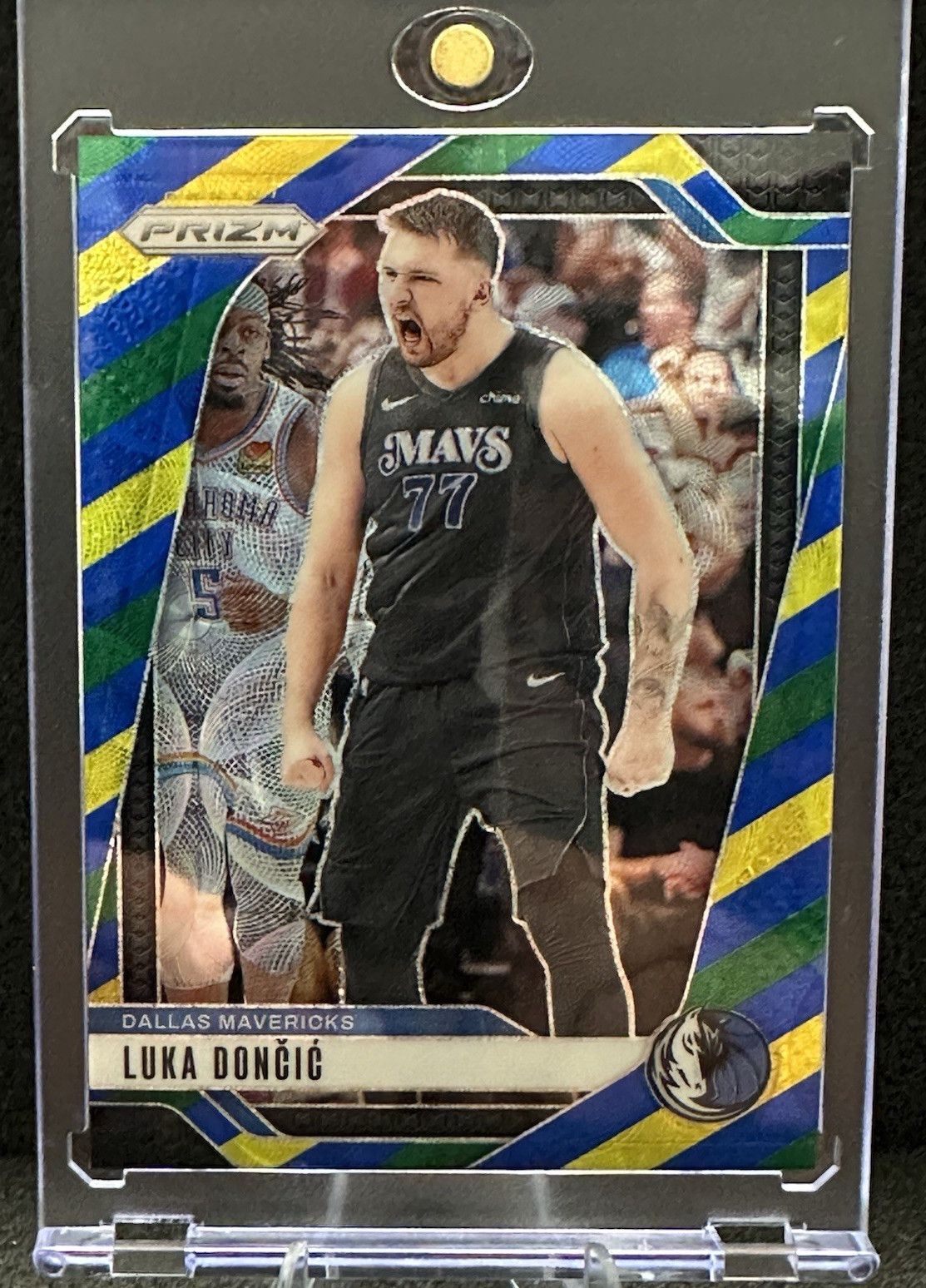 Luka Doncic 2024-25 Panini Prizm #89 Choice Blue Yellow Green
