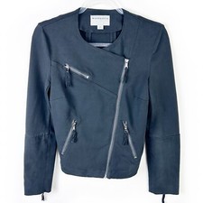 Marrakech Black Mollie Cotton Moto Jacket Size: Xs