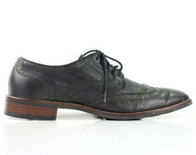 Cole Haan Grand OS Mens Sz 9.5 M Black Leather Wing Tip  display picture 3