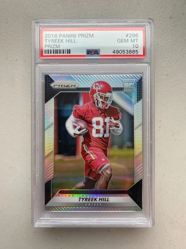 2016 PANINI PRIZM Tyreek Hill #296 Prizm Kansas City Chiefs RC Rookie PSA 10