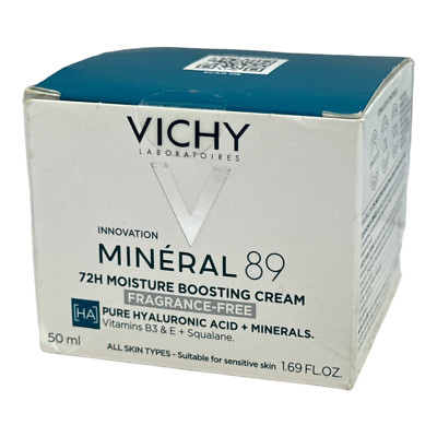 Vichy Mineral 89 72H Moisture Boosting Cream Fragrance-Free 50ml/1.69oz. New