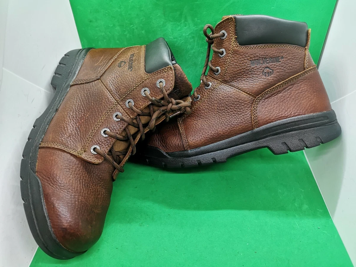 Wolverine Men s Work Boots Brown Leather W04735 Oil Slip Resistant Size 13 M