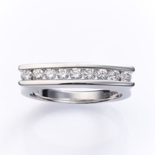 18ct White Gold 0.5ct Diamond Modernist Channel Set Half Eternity Ring