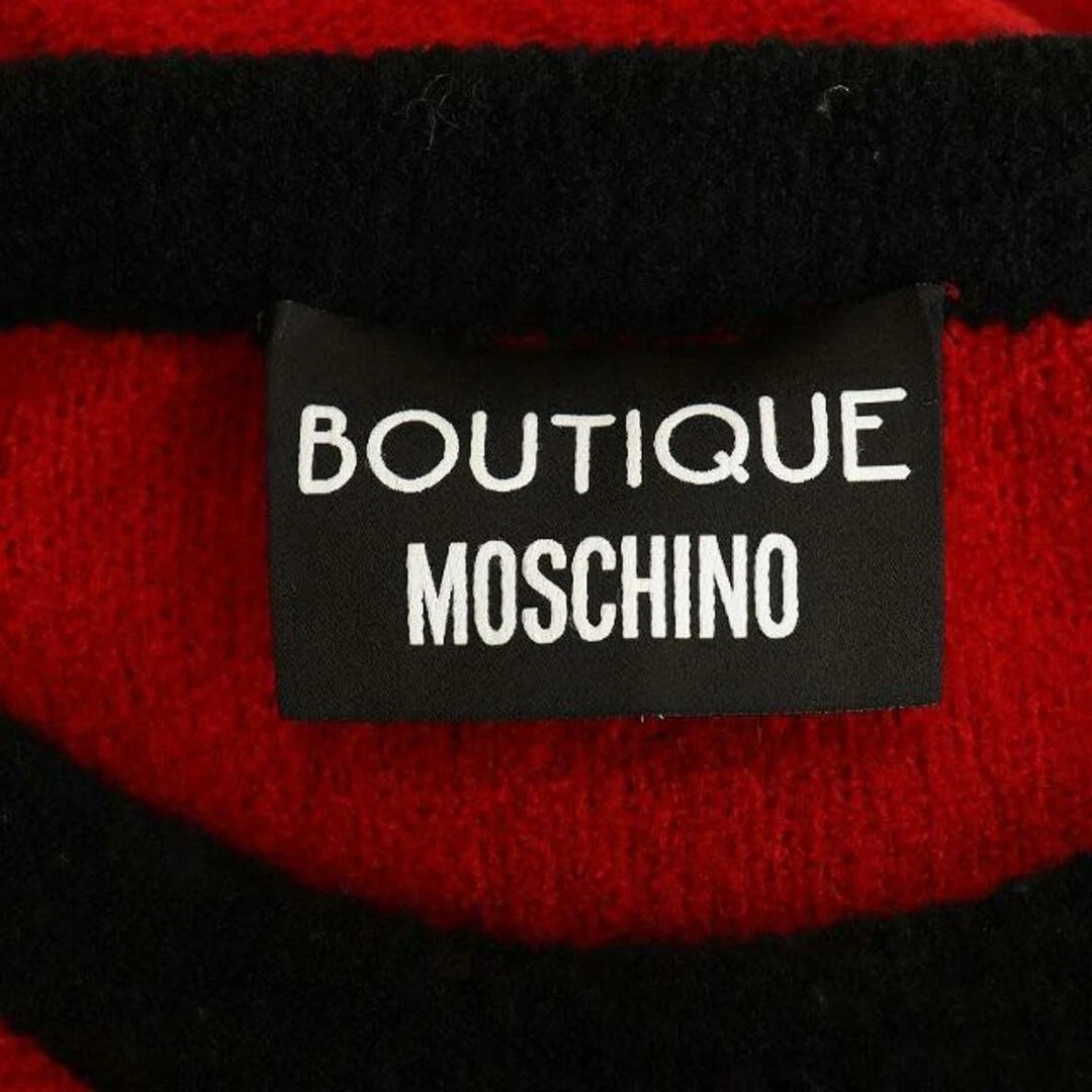 Abito Boutique Moschino Bicolore Bouclé Maglia Mimore Lungo Senza Maniche Lana I38