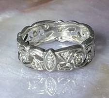 Platinum Diamond Wedding Band Anniversary Eternity Ring 1/3 Ct TW 6mm Size 7