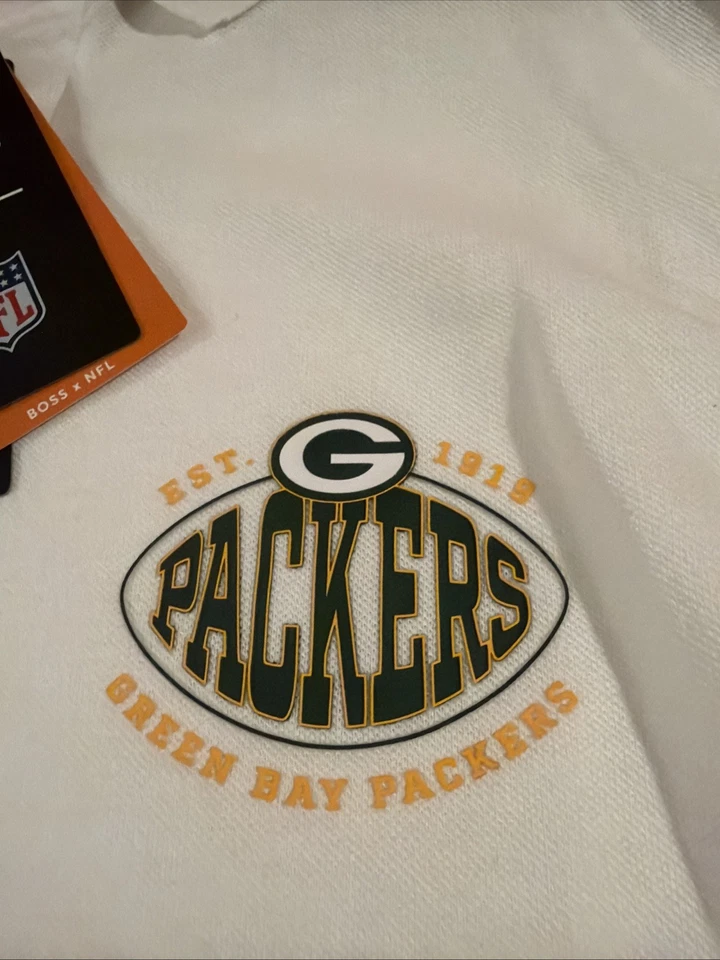 Polo Hugo Boss BOSS X NFL Green Bay Packers Punter para hombre talla M algodón blanco nuevo con etiquetas Foto 3 de 4