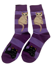 Cat Socks fun novelty purple NEW