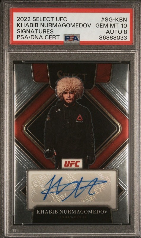 2022 PANINI SELECT UFC SIGNATURES SG-KBN KHABIB NURMAGOMEDOV GEM MNT 10 AUTO 8
