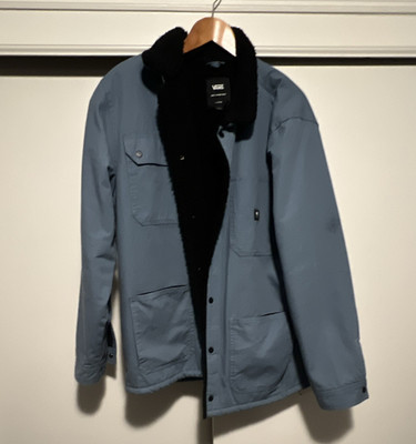 VANS Men s XL Chore Coat Sherpa Lined Button Jacket Blue/Black