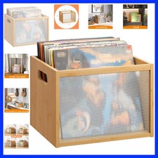 Record Storage Holder LP Record Storage Visible Record Holder Crate with Han...
