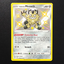 The Pokémon Company Galarian Meowth SV086/SV122 Shining Fates Shiny Holo EN on eBay