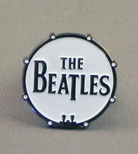 Beatles pin badge. Drum design. Fab four. Metal. Enamel. Abbey road. Liverpool