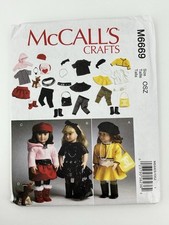 McCall's Crafts M6669 Doll Clothes 18 Inch Sewing Pattern New Uncut