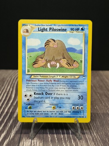 Pokémon TCG Light Piloswine 26/105 Neo Destiny 2000 Rare Vintage (LP)
