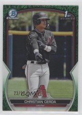 2023 Bowman Chrome Prospects Green Grass Refractor 23/99 Christian Cerda 9b3
