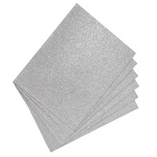 15 Pack 10.8x8.5 Inch EVA Foam Sheets Glitter 2mm Thick Crafts Foam, Silver Tone