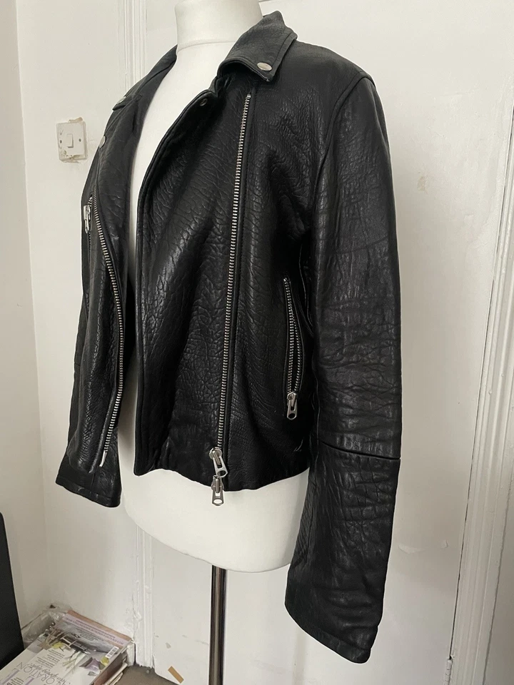 Chaqueta de Cuero Topshop Talla UK12 Como Nueva Foto 2 de 4
