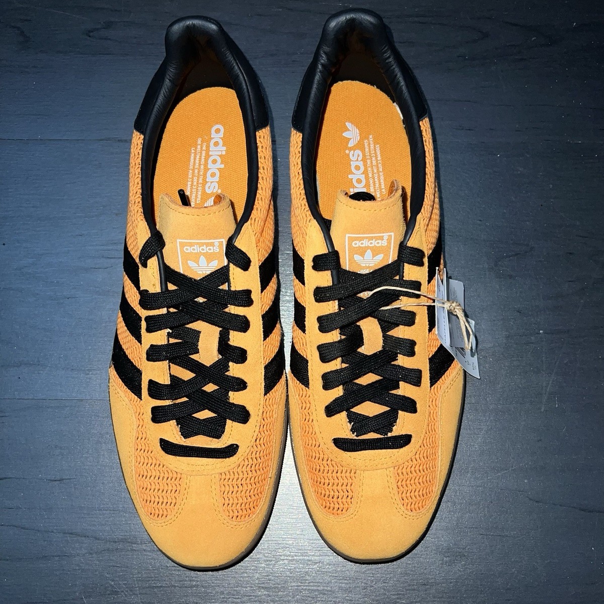 NEW Adidas Gazelle Indoor Men's Size 10.5 Orange Black Mesh Casual