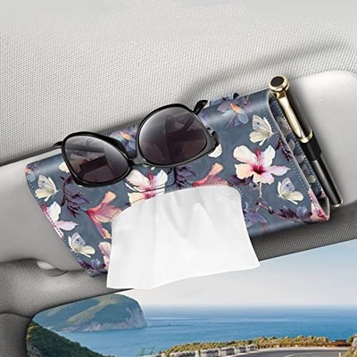  Car Visor Tissue Holder, Sun Visor Napkin Holder, Mask Blooming Hibiscus
