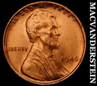 1945 Lincoln Wheat Cent- Red- Choice Gem Brilliant Uncirculated Luster #J4262