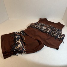 Wolff Fording Children  s Dance Costume Brown W/ Animal Print And Sequins