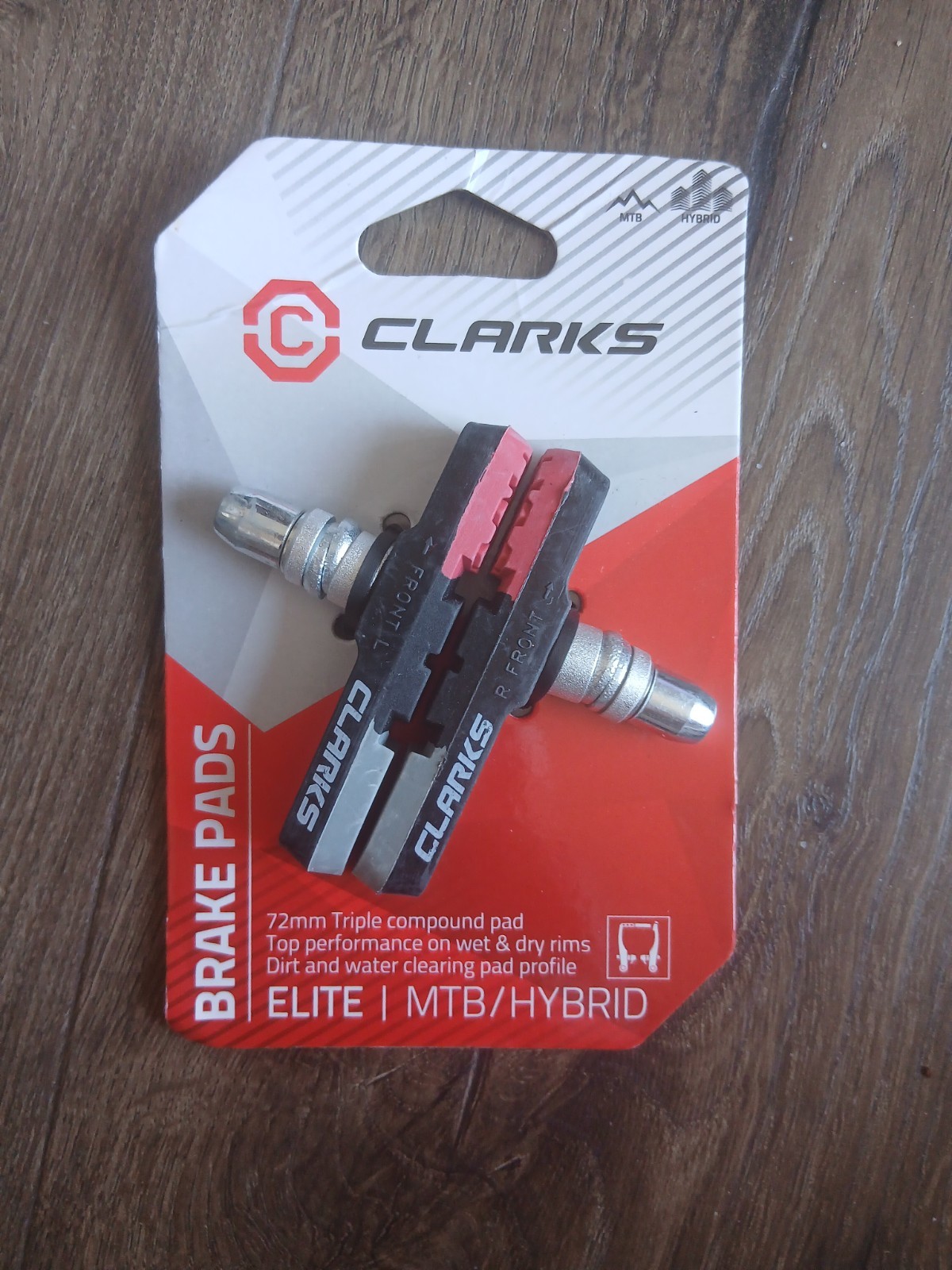 2 X PAIRS CLARKS BRAKE PADS MTB/HYBRID 72MM TRIPLE COMPOUND PAD CP5301