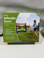 Hearthsong Giant Inflatable Soccer Ball with Goal Portable Active Play Outdoor