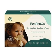 EcoPeaCo. Unbleached Baby Wipes Made with Soft Bamboo Viscose  99 Water